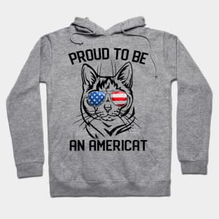 American Cat Shirt 4th Of July Proud To Be Americat Women Hoodie